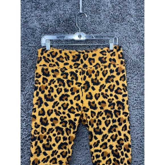 LuLaRoe Leggings Women's Tall & Curvy Mustard Black Cheetah Polyester Stretch - Picture 3 of 12
